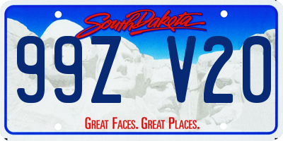 SD license plate 99ZV20
