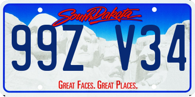 SD license plate 99ZV34