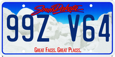 SD license plate 99ZV64
