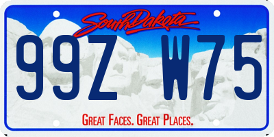 SD license plate 99ZW75