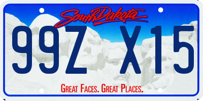 SD license plate 99ZX15