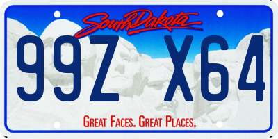 SD license plate 99ZX64