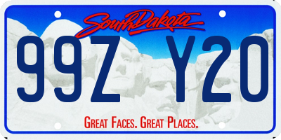 SD license plate 99ZY20