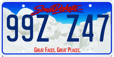 SD license plate 99ZZ47