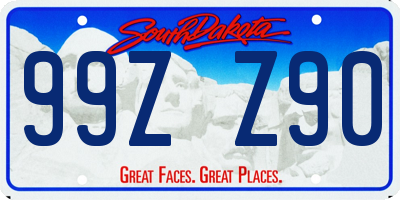 SD license plate 99ZZ90