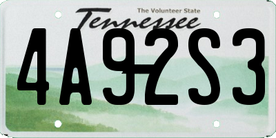 TN license plate 4A92S3