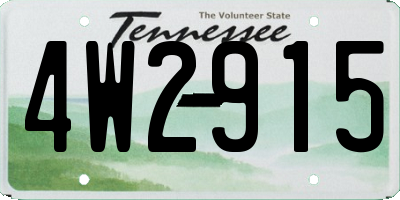 TN license plate 4W2915