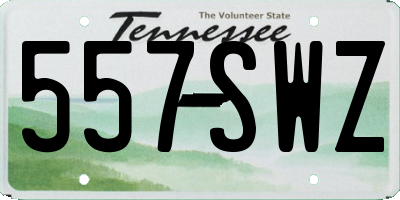 TN license plate 557SWZ