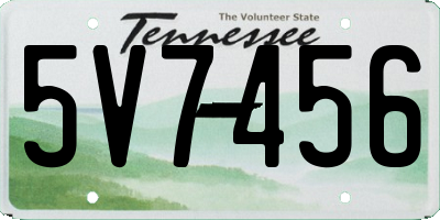 TN license plate 5V7456