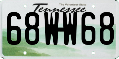 TN license plate 68WW68