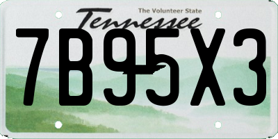 TN license plate 7B95X3