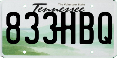 TN license plate 833HBQ