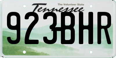 TN license plate 923BHR