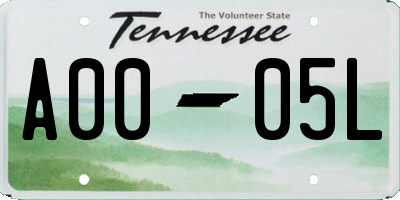 TN license plate A0005L