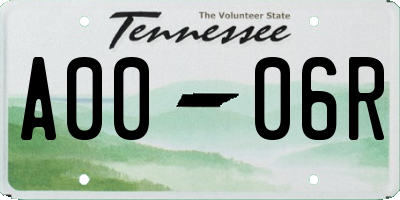 TN license plate A0006R