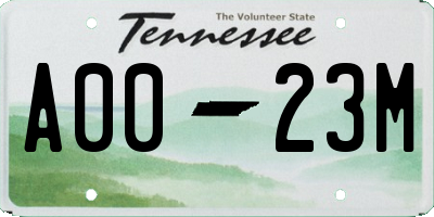 TN license plate A0023M
