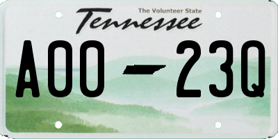 TN license plate A0023Q