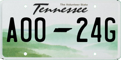 TN license plate A0024G