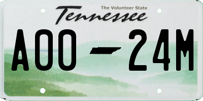 TN license plate A0024M