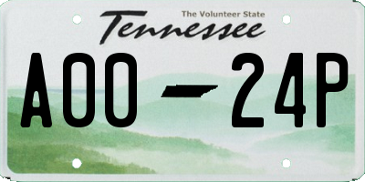 TN license plate A0024P