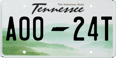 TN license plate A0024T