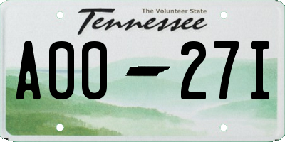 TN license plate A0027I