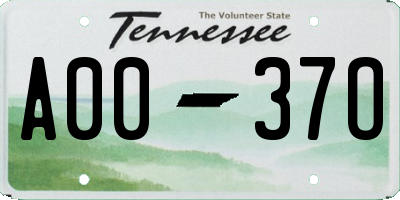 TN license plate A0037O
