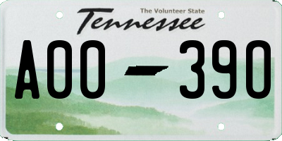 TN license plate A0039O