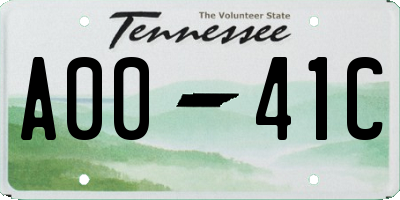 TN license plate A0041C
