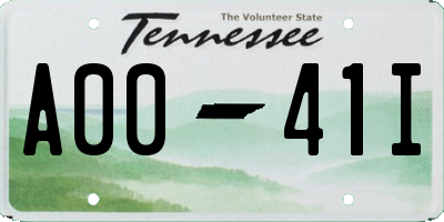 TN license plate A0041I