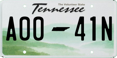 TN license plate A0041N