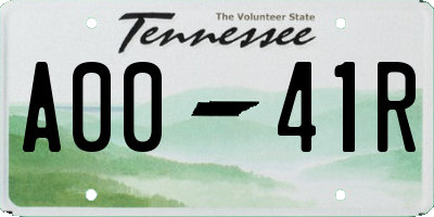 TN license plate A0041R