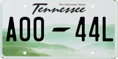 TN license plate A0044L