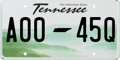 TN license plate A0045Q