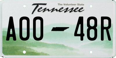 TN license plate A0048R