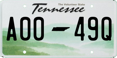 TN license plate A0049Q