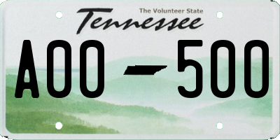 TN license plate A0050O