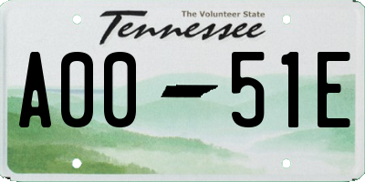 TN license plate A0051E