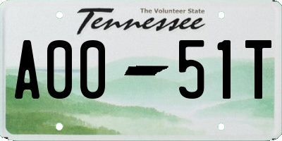 TN license plate A0051T