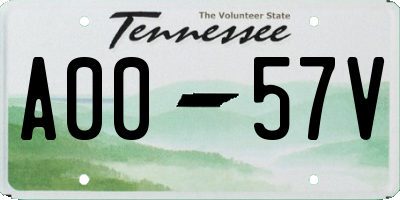TN license plate A0057V