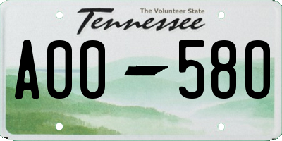 TN license plate A0058O