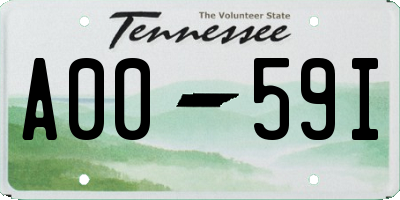 TN license plate A0059I