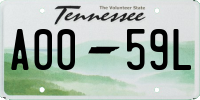 TN license plate A0059L
