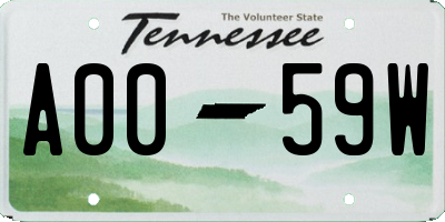 TN license plate A0059W