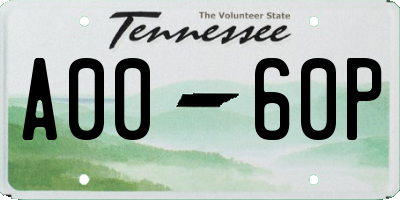 TN license plate A0060P