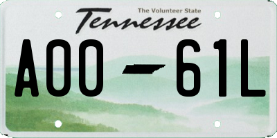 TN license plate A0061L