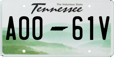 TN license plate A0061V