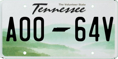 TN license plate A0064V