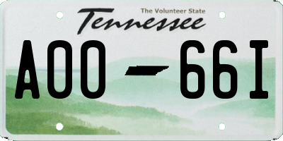 TN license plate A0066I