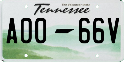 TN license plate A0066V